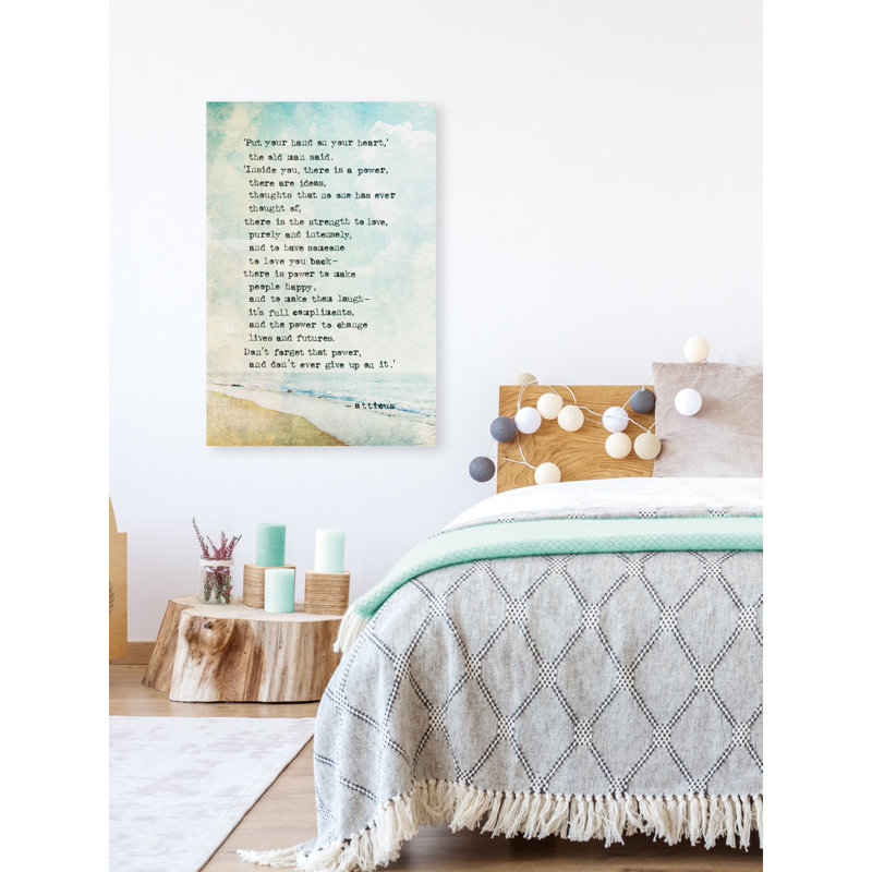 Reproduction d’art textuel sur toile, "not ever give up" par Marmont Hill, H 12 po x l 8 po x P 1,5 po