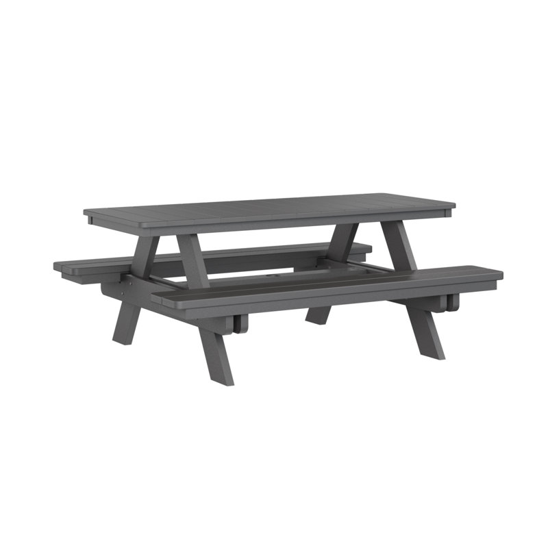 Berlin Gardens Rectangular Picnic Table, Smoke Gray