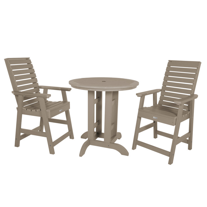 Machado 2-Person 36" Round, Counter-Height Dining Set, Woodland Brown