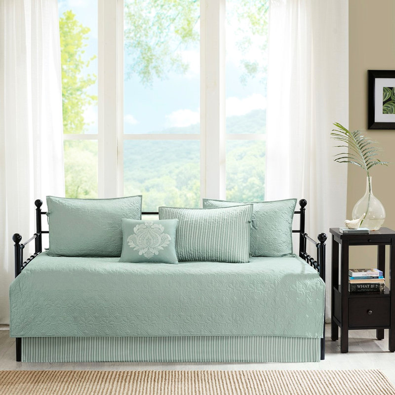 6 Lit de jour réversible pour lit simple - comprenant une housse, des taies décoratives et un coussin décoratif 6 pièces pour matelas, avec