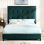 Structure de lit contemporain en velours pour grand lit