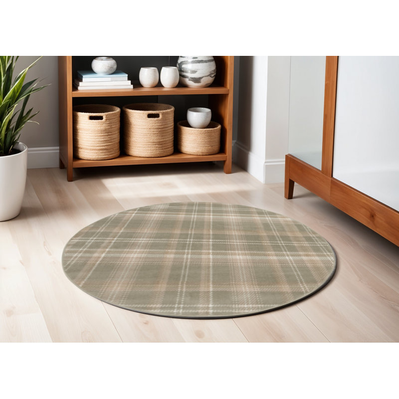 Tapis vert olive et ivoire 5 '