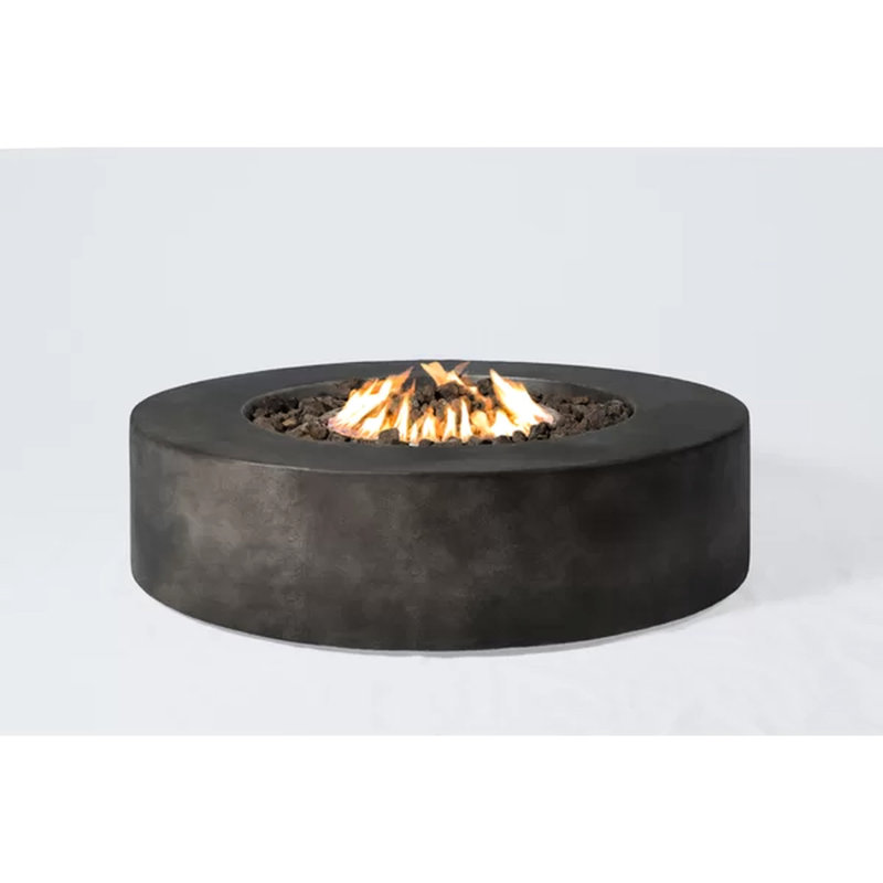 Table de feu en béton 12 po de hauteur, extérieur, noir et gris Allure High Classy