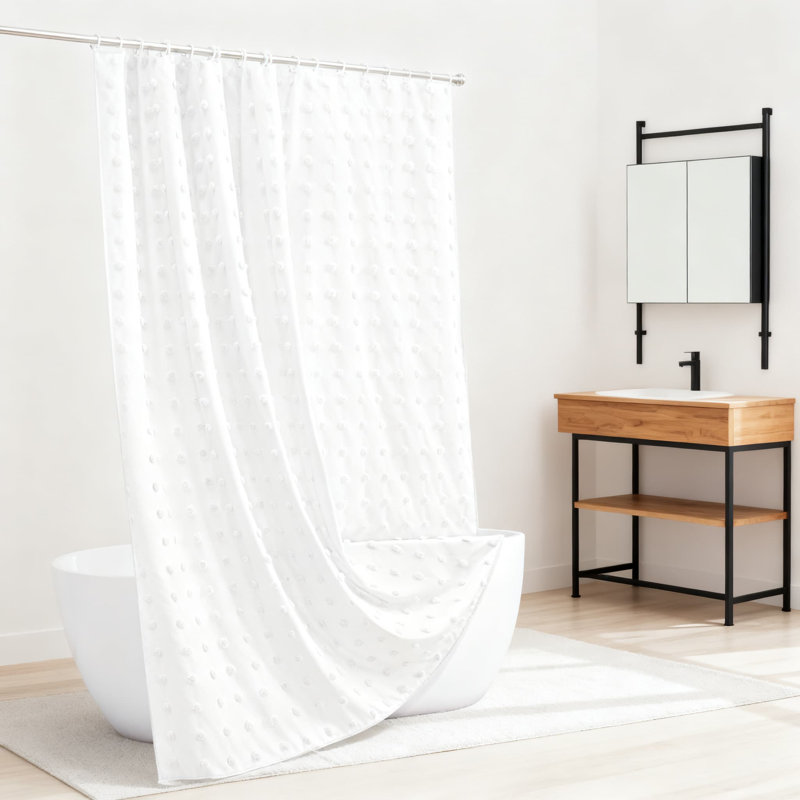 Rideau de douche Farmhouse, Blanc