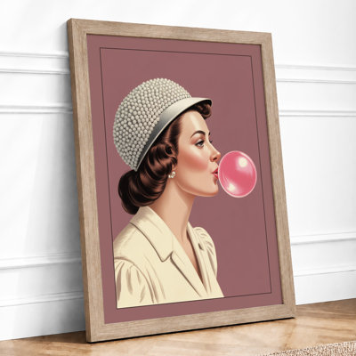 Bubble Gum Dream Retro - Framed Print