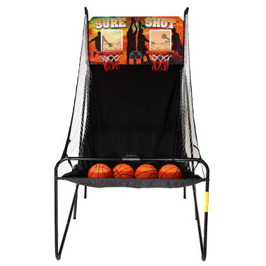 Costway Jeu d'arcade de basket-ball à un seul coup pliable avec scoreur  électronique 3 baskets de basket-ball