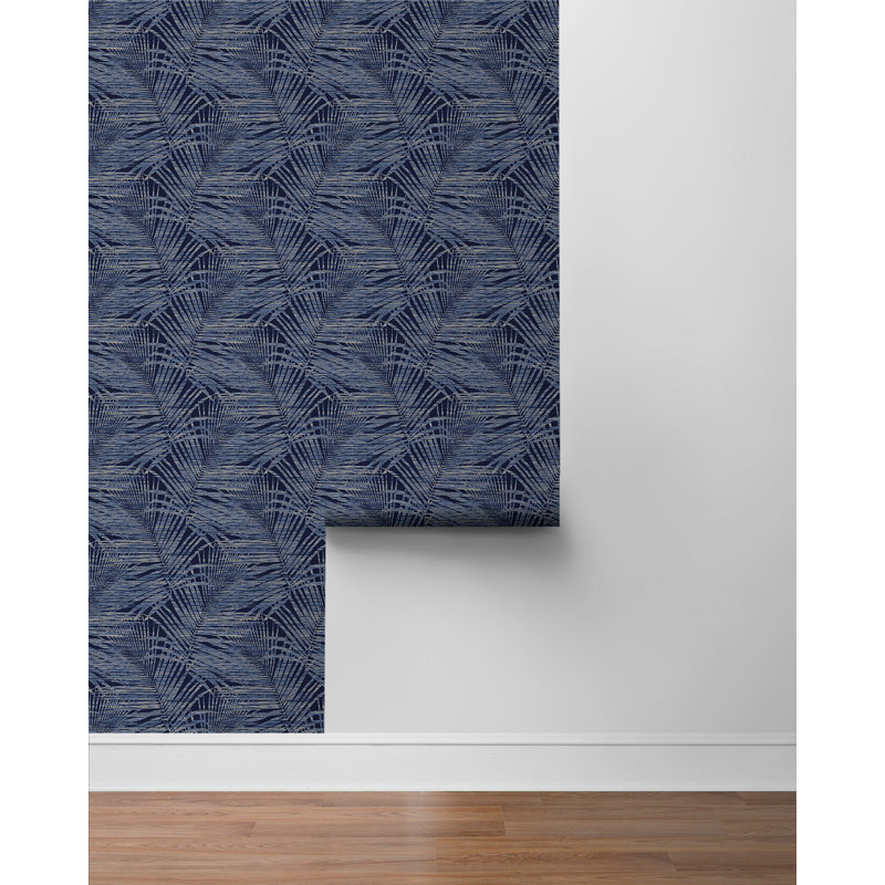 Tommy Bahama Shadow Palms Peel And Stick Wallpaper Roll, Indigo
