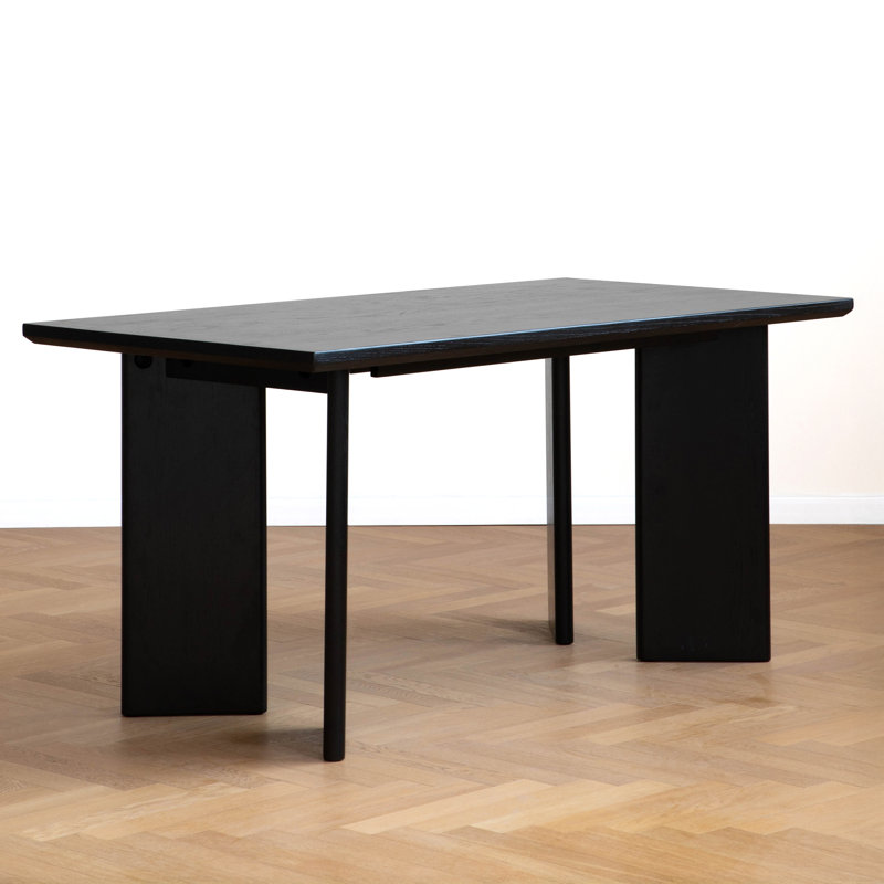 70.86" W Rectangular Solid Wood Dining Table, Black