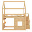 Structure de lit en bois de style maison de jeu avec tablette DEL pour enfants-1114096536