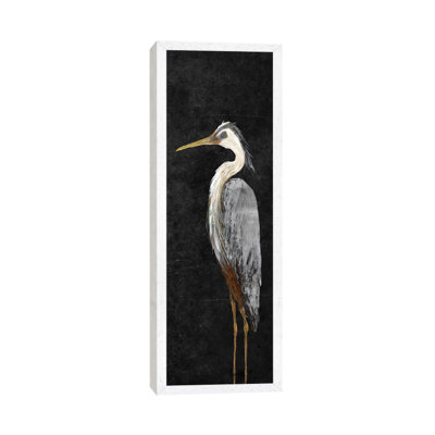 Heron On Black I by Julie Derice - Print on Canvas