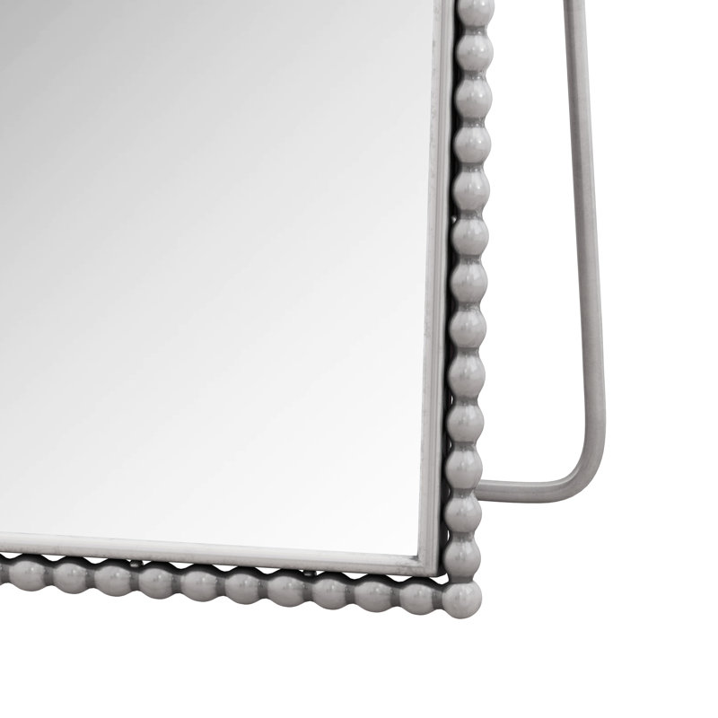 Miroir pleine longueur en fer argenté avec support pour pieds sécurisés pour le salon