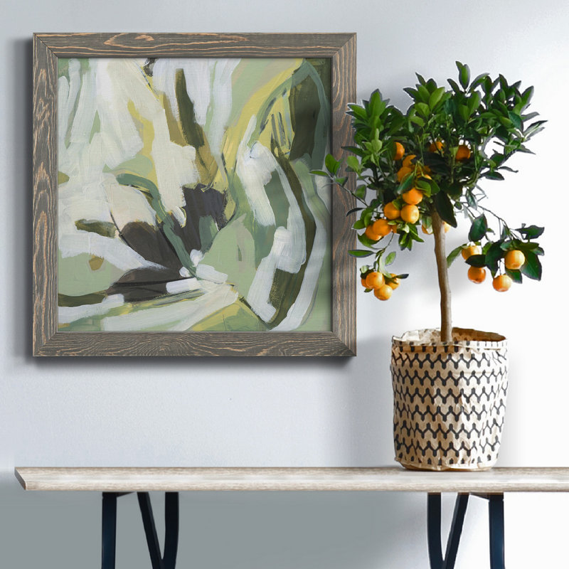 " Electric Lichen III " Painting Print, Grey Framed, 34.5" H x 34.5" W x 1" D