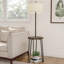 Lampe sur pied avec table Wrought Studio - Table de chevet ou table d'appoint de style Mid-Century moderne avec port USB et pieds en épingle à cheveux - Lampe sur pied avec tablettes