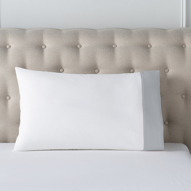  Mandalay Linen Cuff Percale Pillowcases, Mist, King