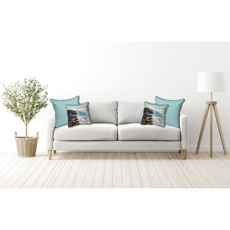 Coussin intérieur / extérieur Rough Ocean, H 18 po x l 18 po