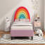 Lit plateforme tapissier simple Rainbow Design pour lit princesse pour garçons et filles, adolescents, coloré et rose
