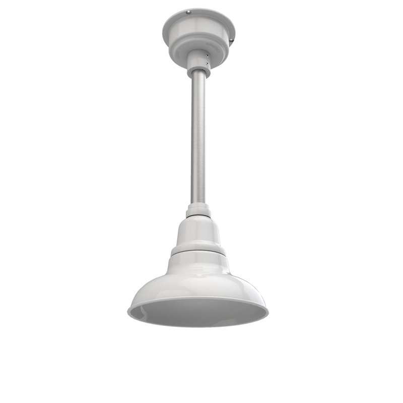 Luminaire suspendu 1 lumière del à simple dôme Idella, Blanc, H 9 po x l 8 po x P 8 po
