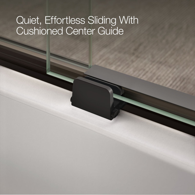 Levity 59.63" x 62" Bypass Bath Door with CleanCoat® Technology, Anodized Dark Bronze, Clear