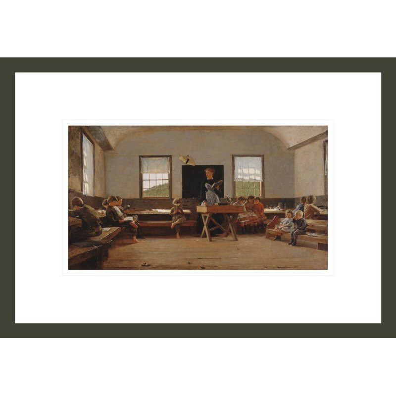 «The Country School» par Winslow Homer - impression giclée encadrée, H 11,86 po x l 16,75 po