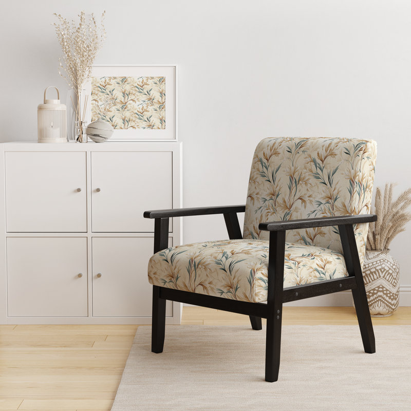 Fauteuil rembourré d'appoint tropical D, Rêves de motif de bois de grève tropical II I