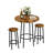 3-Piece Round Pub Table Set, Industrial Bar Height Bistro Table With 2 Backless Stools, Rustic Reclaimed Wood Finish, For Small Kitchen, Apartment & Breakfast Nook