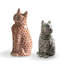 Chat en céramique avec image colorée