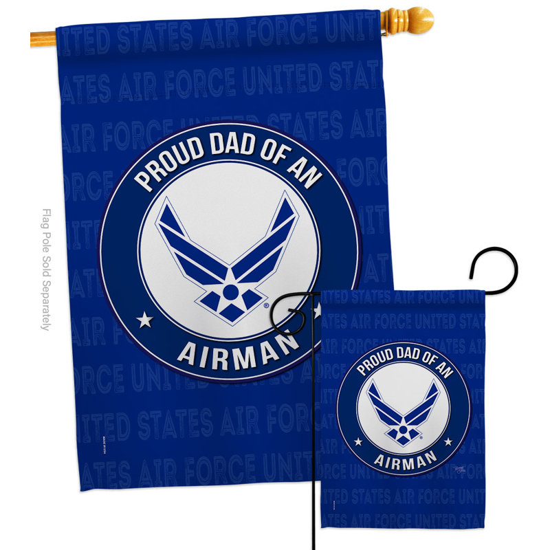 Drapeau de jardin en polyester 40 po x 28 po Proud Dad Airman