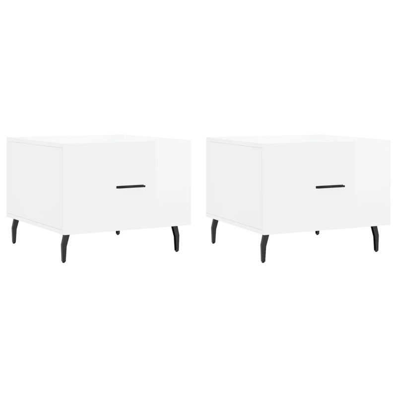 Four Leg Coffee Table with Storage, high gloss white