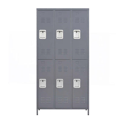 6 casiers en métal de 72 po de hauteur avec serrure pour les employés et armoire de rangement