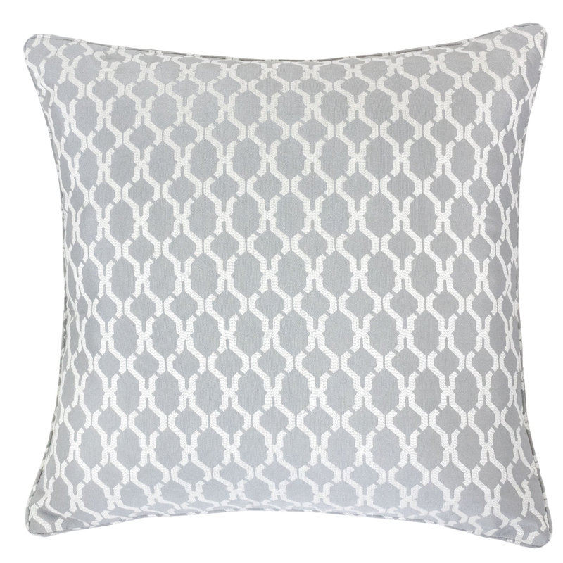 Amelise Geometric Throw Pillow, Silver