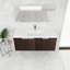 Armoire de salle de bain 48 po avec lavabo en résine, portes à fermeture douce, conception à fixation flottante
