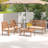 4 - Person Acacia Wood Patio Conversation Set with Cushions-404279851