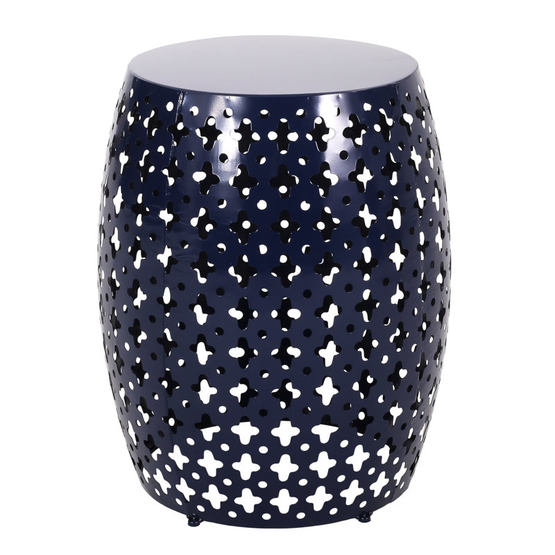 Modern Metal Table In Navy Blue - , Iron Cut, 16.50W X 16.50D 20.50H, No Assembly Trouble Side Modern, Frame, Required