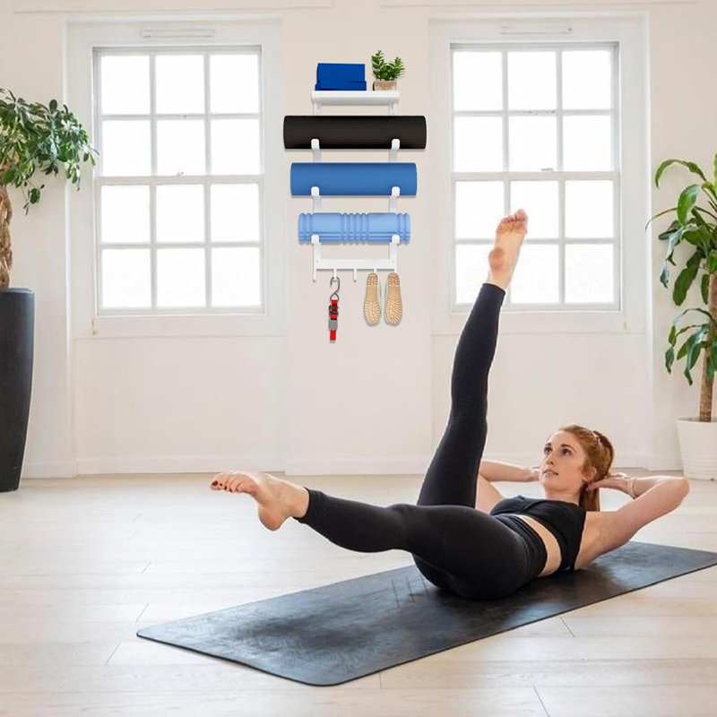 Support mural pour tapis de yoga