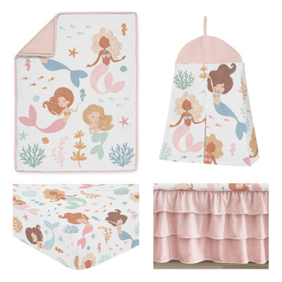 Pink and Blue Mermaids 4 Piece Crib Bedding Set by Sweet Jojo Designs