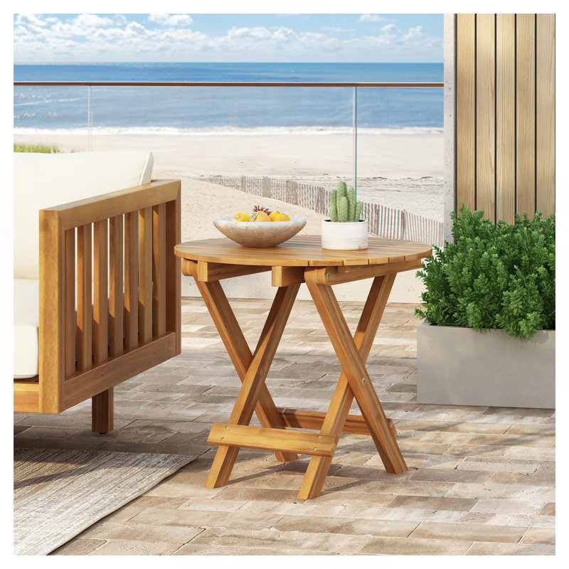 TABLE D'APPLICATION EXTÉRIEURE EN BOIS ACACIA PLIABLE ET RÉGLABLE