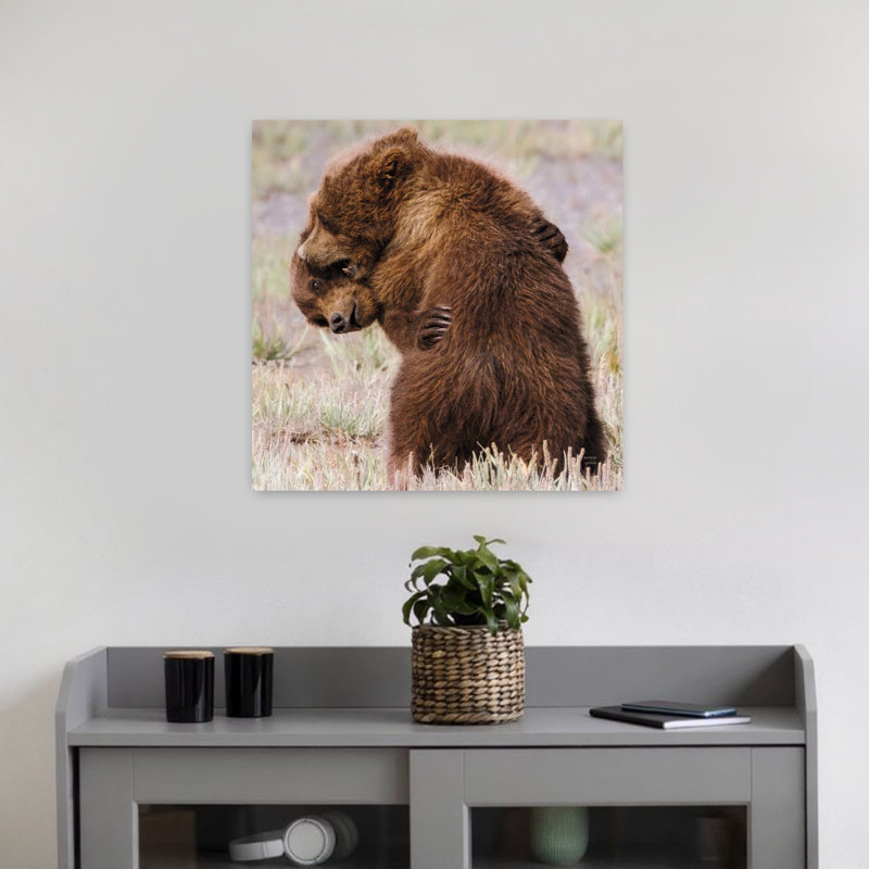 Art contemporain avec des ours, H 18 po x l 18 po