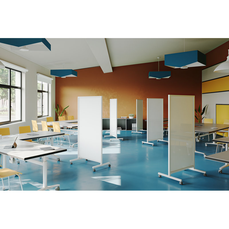 Grand tableau blanc autoportant réversible magnétique en porcelaine - H 75 po x l 38 po