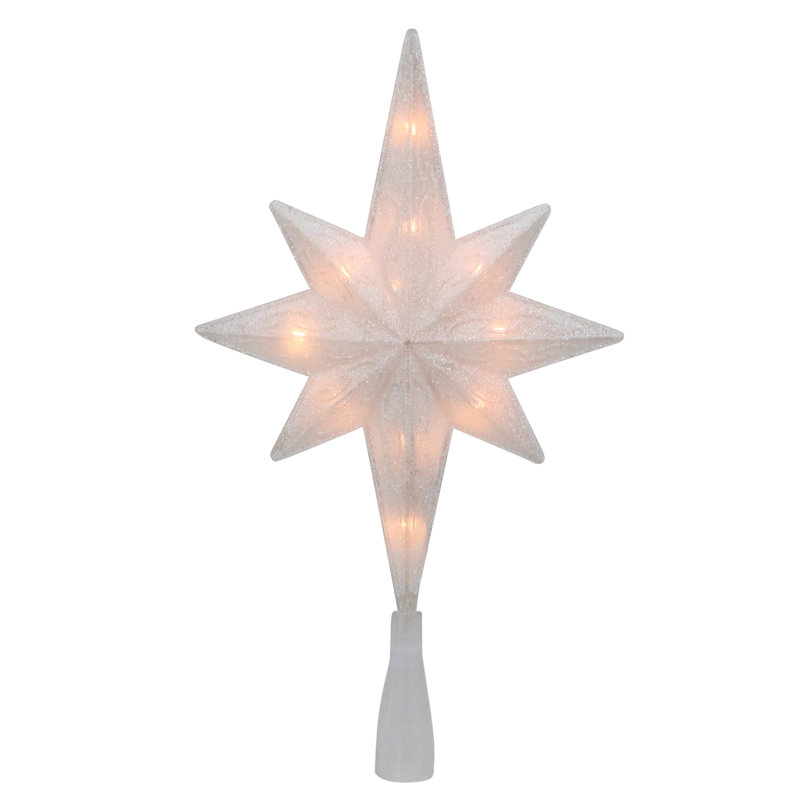 11" Frosted Clear and Gold Bethlehem Star Christmas Tree Topper