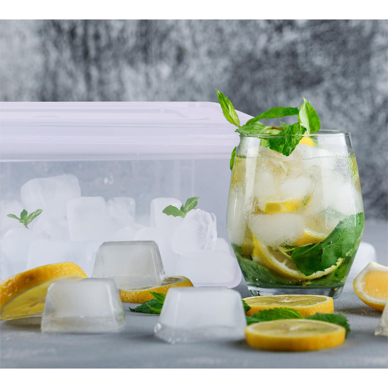 Silicone 56 Pcs Ice Cube Tray With Lid And Bin, 4-Pack Ice Trays For Freezer, Large Bin & Lid Cover, 4 Stackable Ice Cube Trays For Freezer, Tongs & Ice Scooper Included