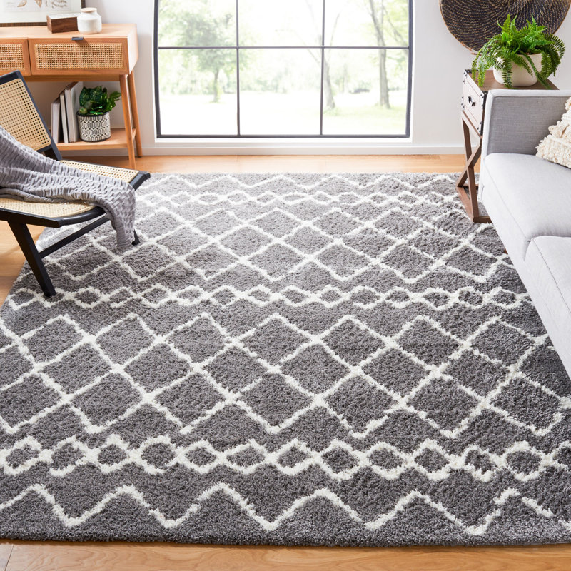 Matterson Berber Shag Performance Geometric Rug, Square 3'