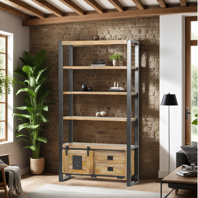 Everard 185cm H x 100cm W Solid Wood Standard Bookcase