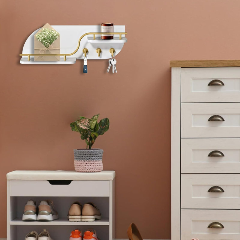Adie Manufactured Wood Wall Organizer, White
