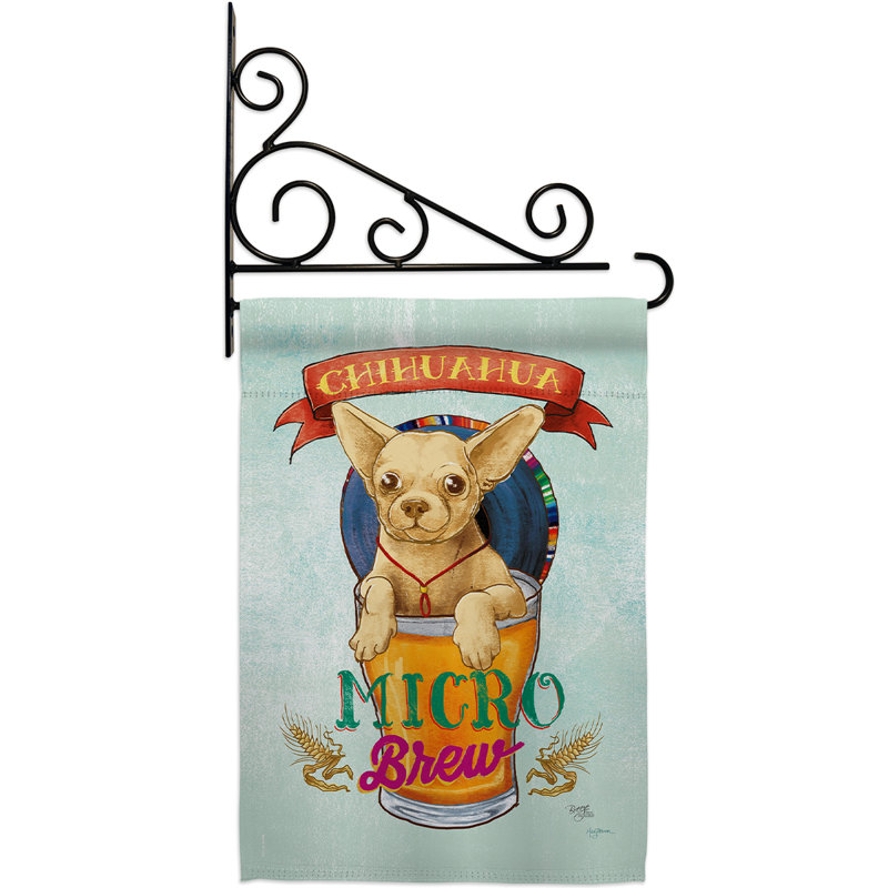 Mini-bar en polyester à 2 faces 19 x 13 po Chihuahua Ensemble de drapeaux