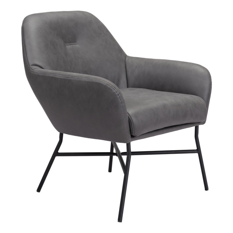Fauteuil 25 po gris et noir