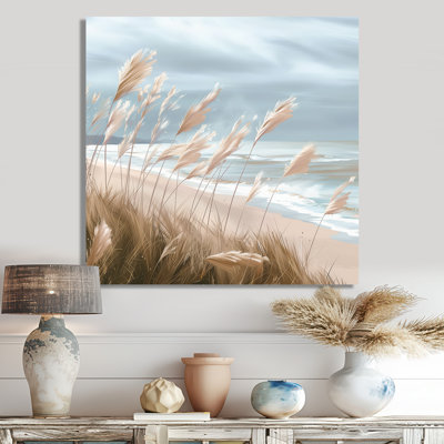 «Beach Scene With Tall Pampas Grass I», reproduction d'art sur la plage
