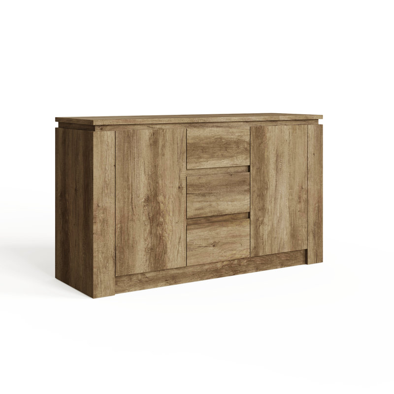 Allred 119cm Wide 3 Drawer Sideboard, Oak