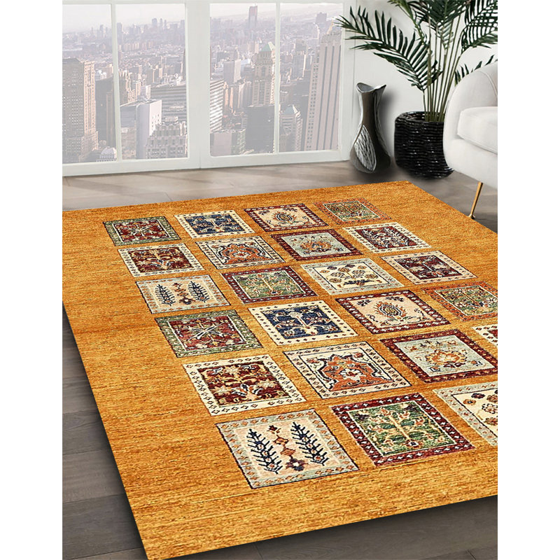 Tapis décoratif multicolore à motif abstrait, Rectangle 5 pi x 7 pi