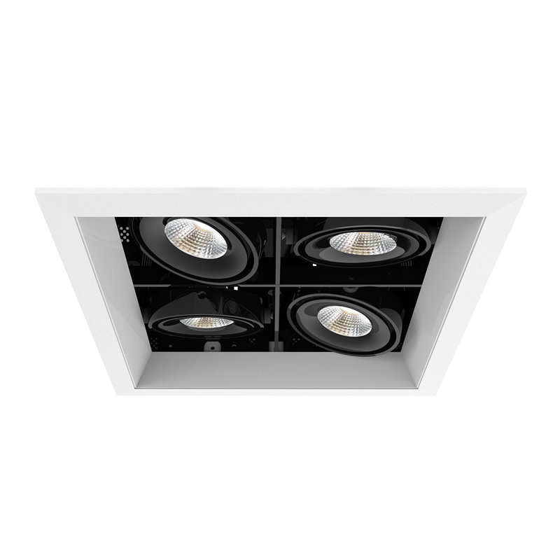 Ensemble de 4 lumières multiples encastrées carrées 4 lumières, H 6 po x l 10,5 po x P 10,5 po