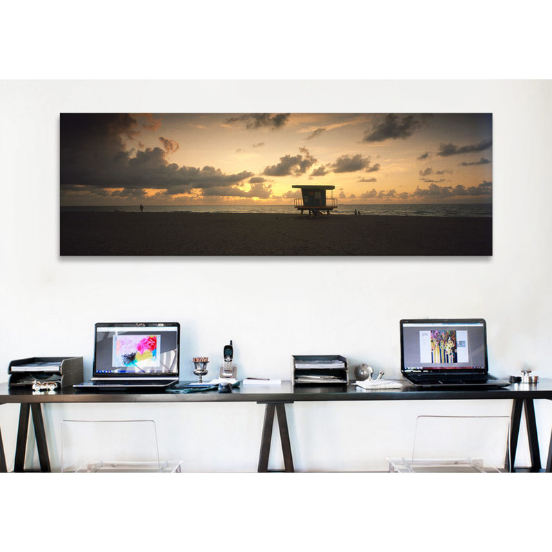 « panoramique south beach, miami beach, miami-dade county, floride », reproduction de photo sur toile tendue, Toile tendue